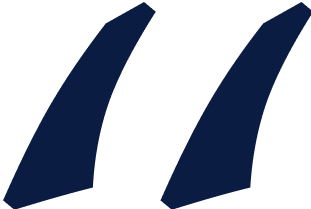 Blue inverted commas symbol on a transparent background.